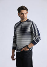 Full Sleeves Navy Striped Shirt